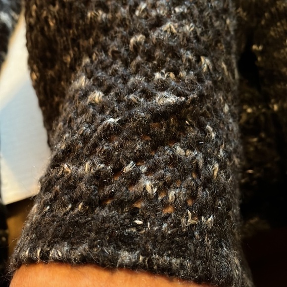 Twenty one-size S-black and white marble three button cardigan with collar - Picture 8 of 10